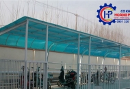 Thi công mái che bằng nhựa poly tại Thuận An Bình Dương